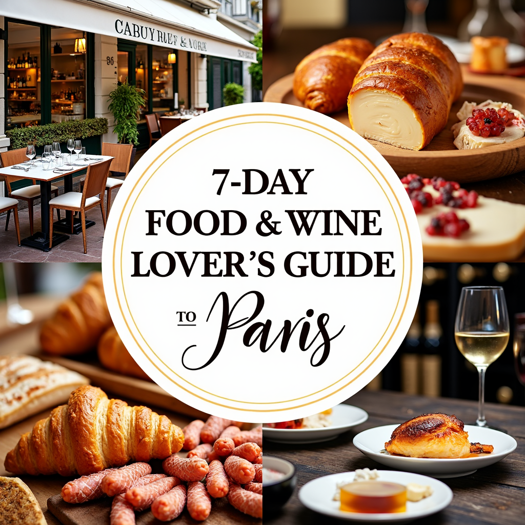 Experience the best of French gastronomy with a paris itinerary 7 days. Savor croissants, baguettes, cheese, foie gras, and fine wines at Michelin-starred restaurants, cozy cafés, and traditional wine cellars